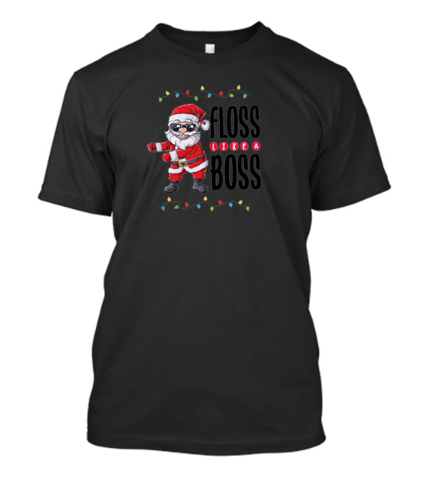 Floss Like A Boss Santa Holiday Lights T-Shirt
