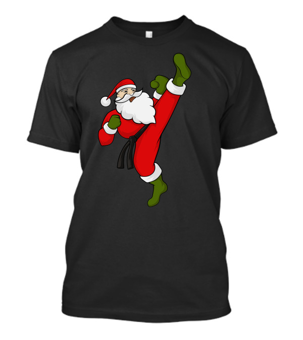 Santa Claus Christmas Taekwondo Kick T-Shirt