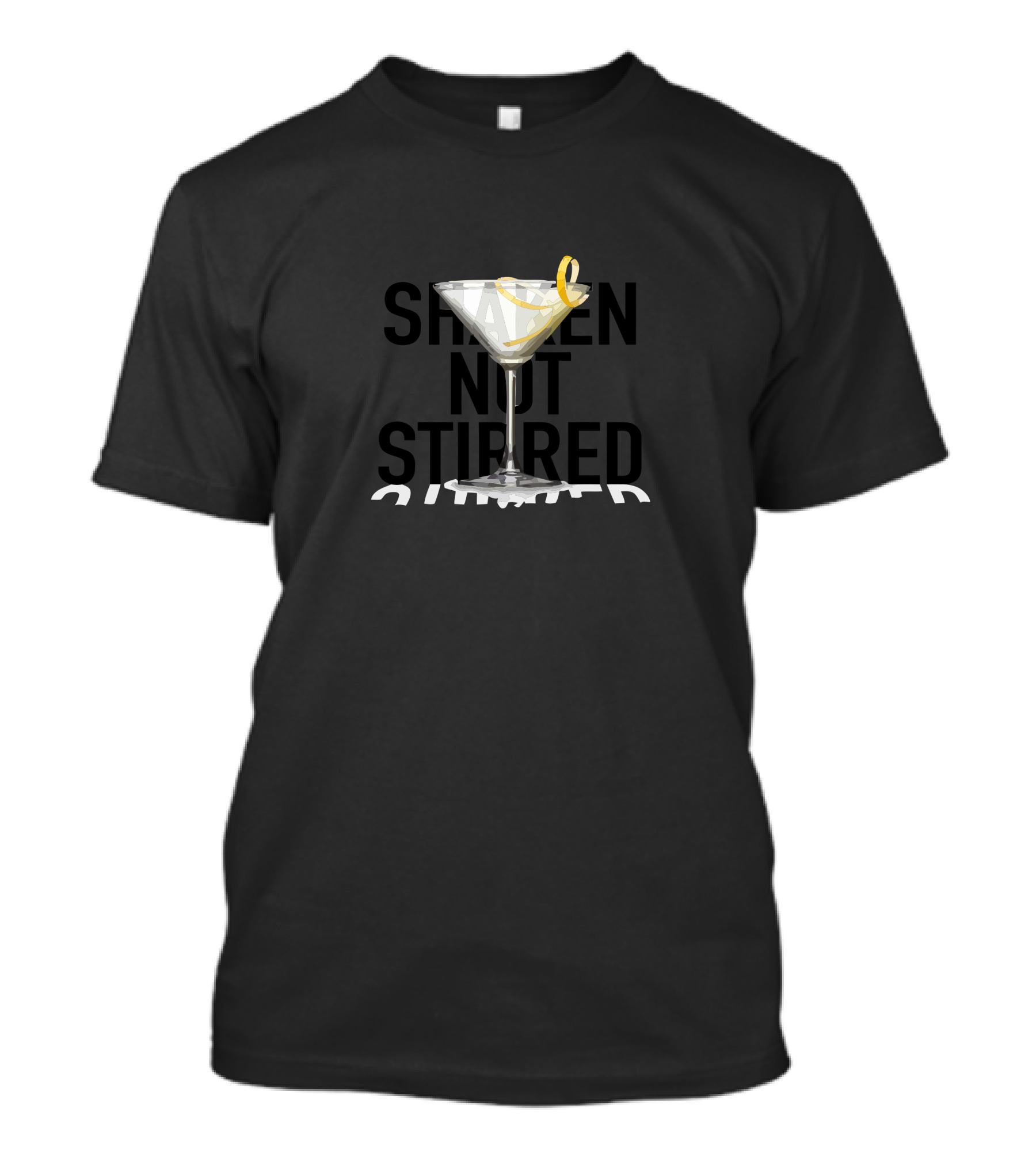 Shaken Not Stirred Martini Glass Icon With Lemon Twist T-Shirt