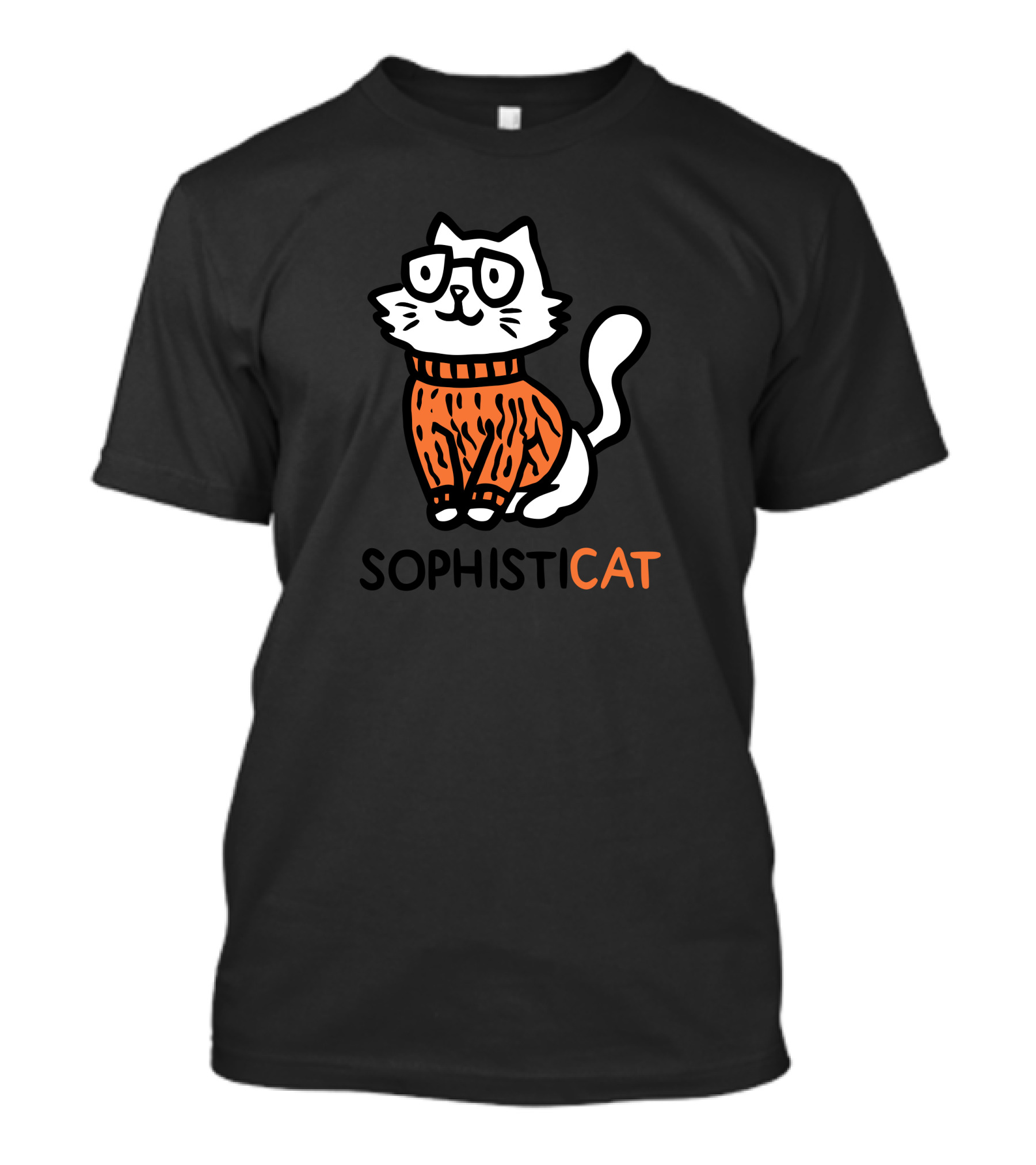 SophistiCAT Glasses And Sweater Cat T-Shirt
