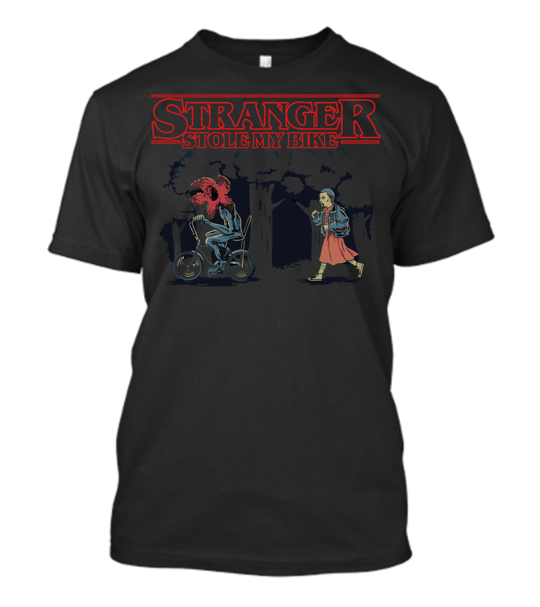 Stranger Stole My Bike Demogorgon Forest Chase T-Shirt