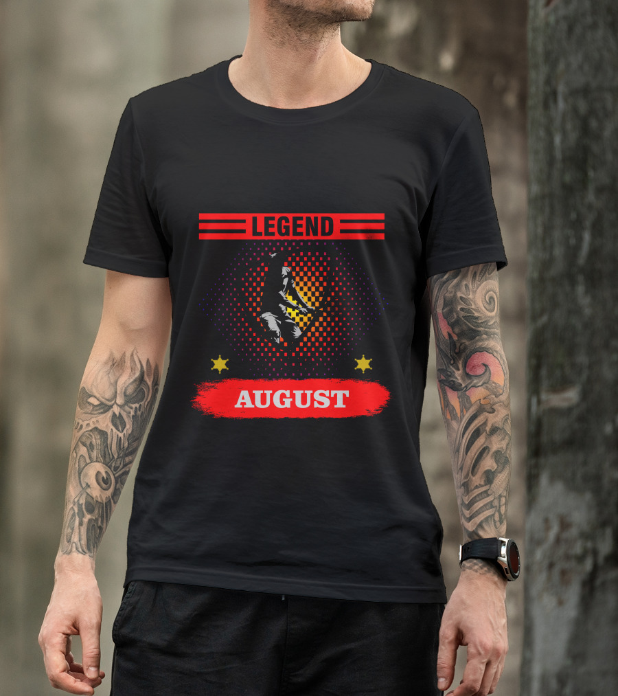 Tennis Legend Are Born In August Badge Player T-Shirt