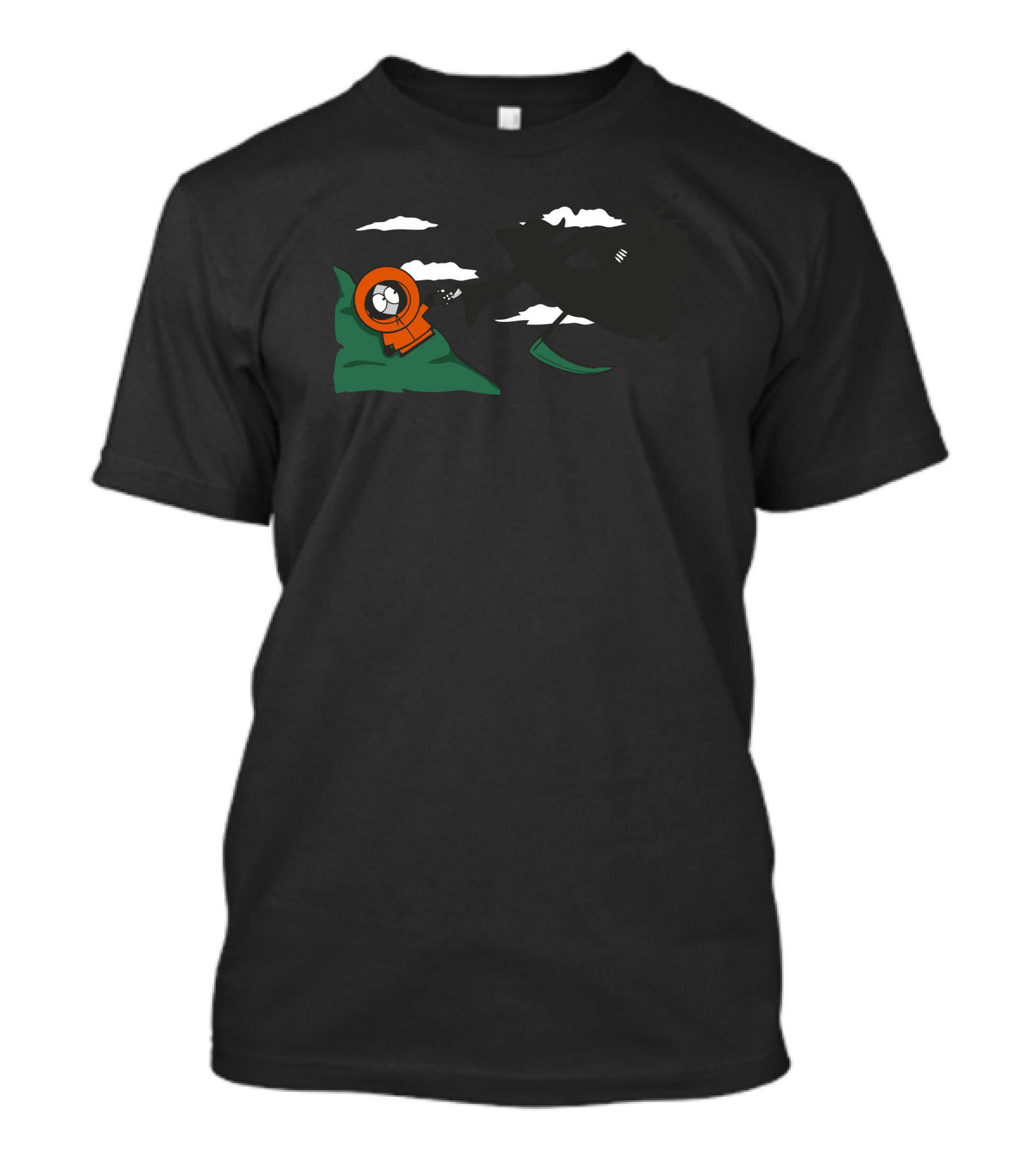 The Extinction Kenny Velociraptor Chase Clouds T-Shirt