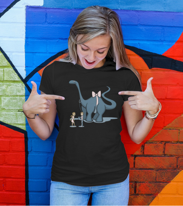 BRONTË SISTERS Dinosaur With Bow T-Shirt