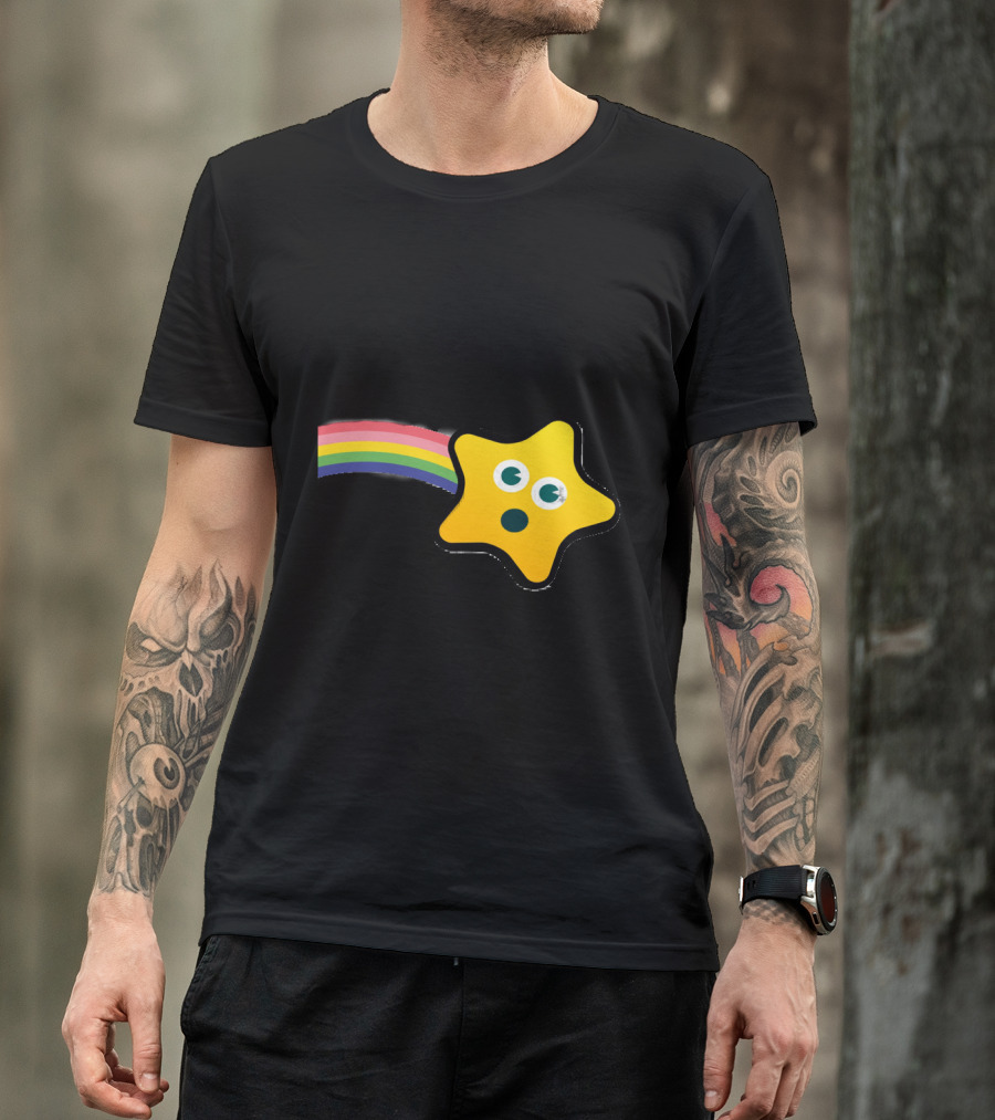 The Surprised Star With Rainbow Trail T-Shirt