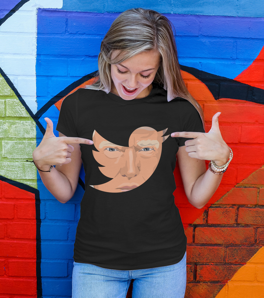 Trump Face Inside Twitter Bird T-Shirt