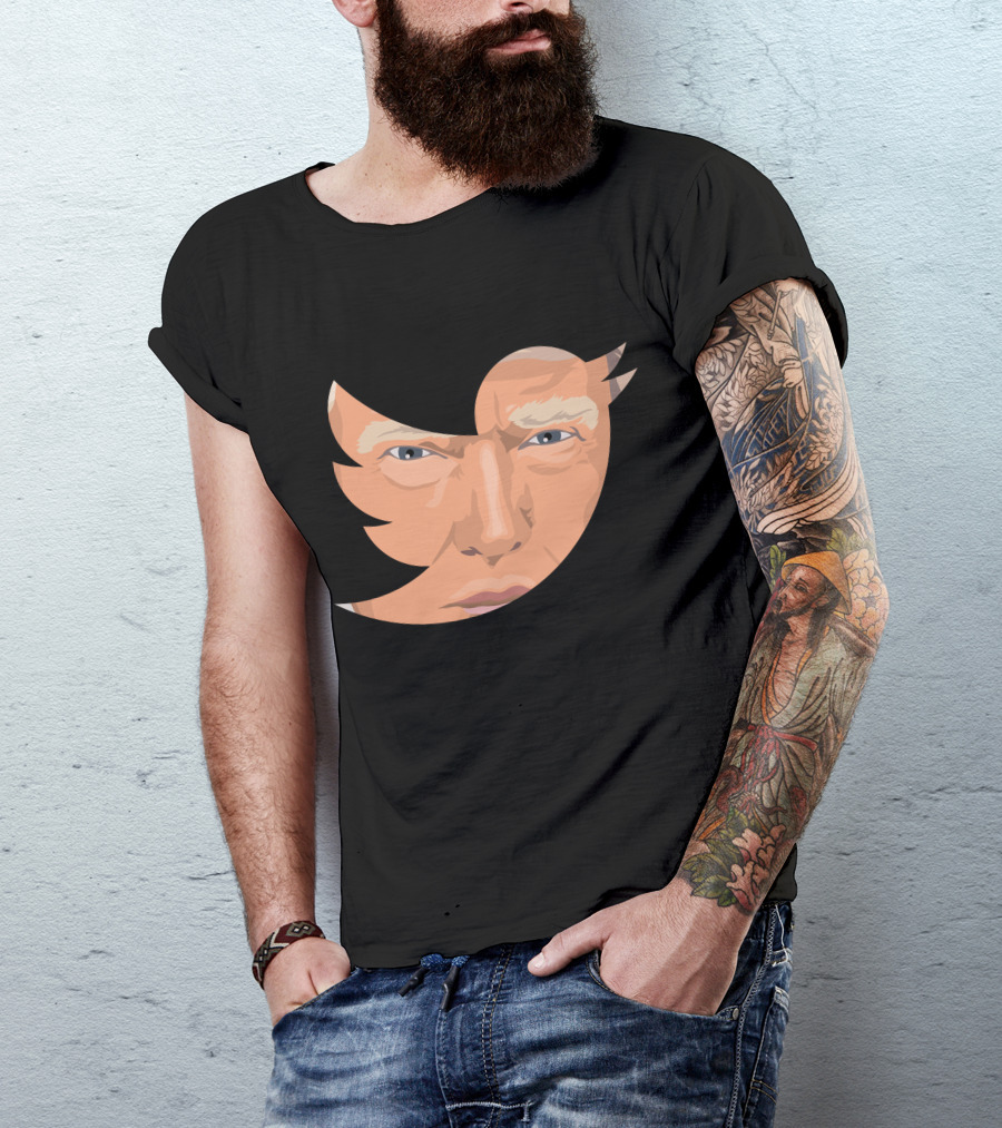 Trump Face Inside Twitter Bird T-Shirt