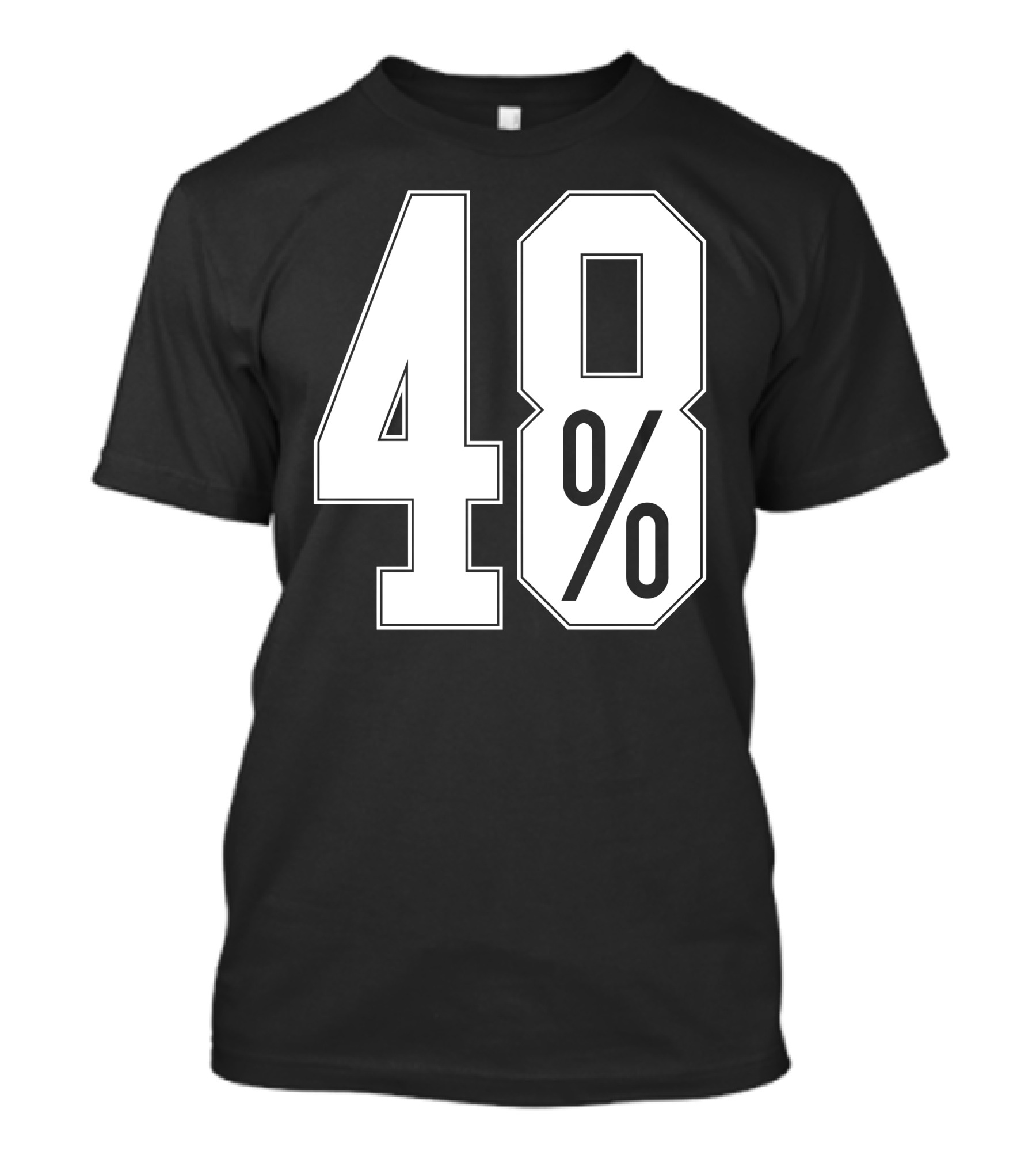48 Percent EU Referendum Statement Black Textual T-Shirt