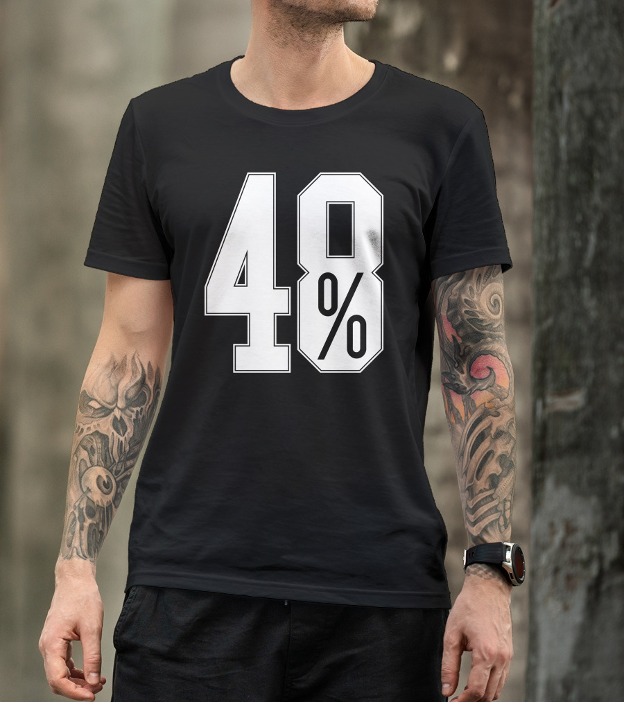 48 Percent EU Referendum Statement Black Textual T-Shirt