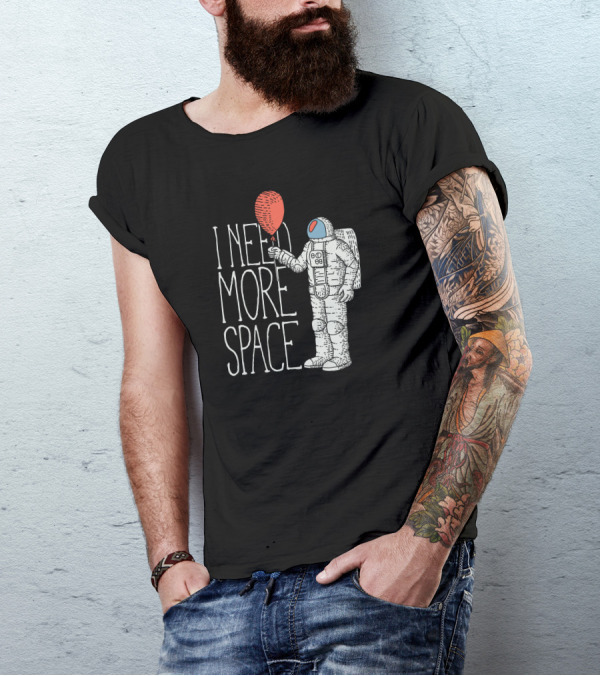 I Need More Space Astronaut Holding Red Balloon T-Shirt
