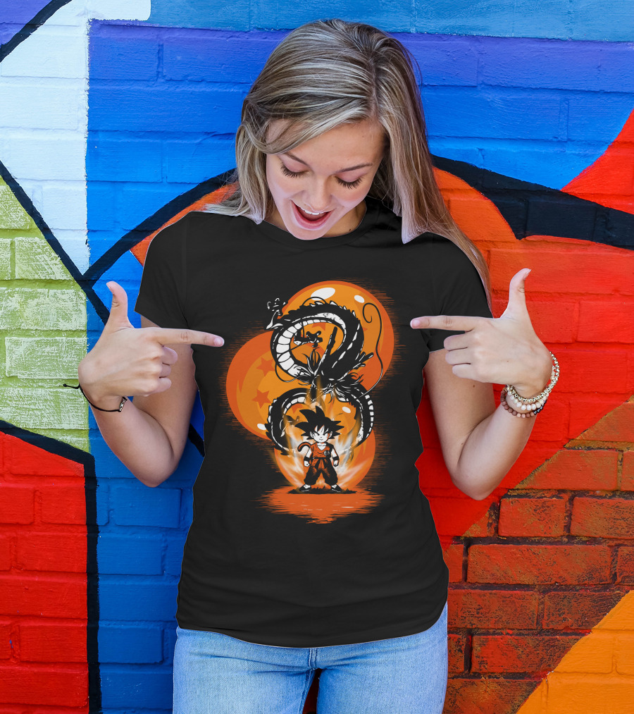 Boy With The Dragon Ball And Dragon Warrior T-Shirt