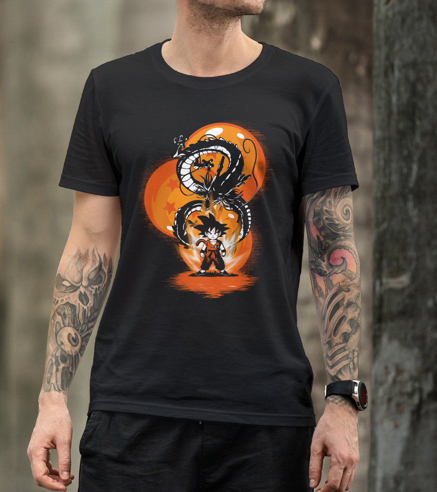 Boy With The Dragon Ball And Dragon Warrior T-Shirt