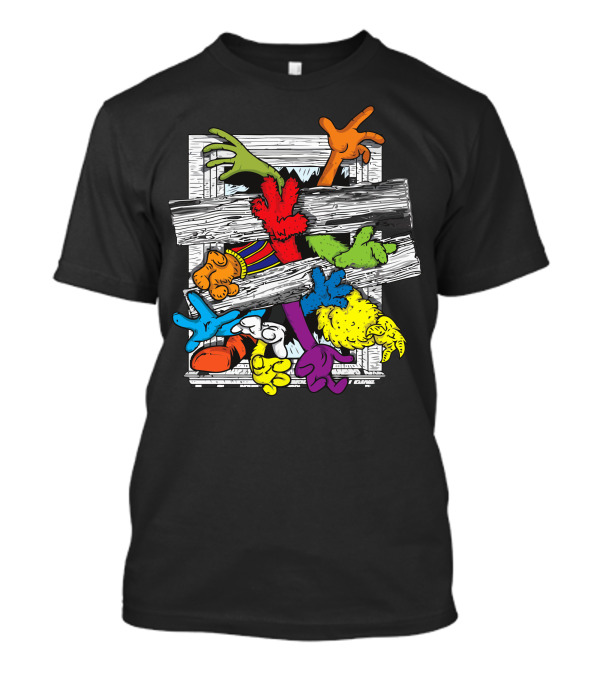 Cartoons Attack Colorful Hands Chaos T-Shirt