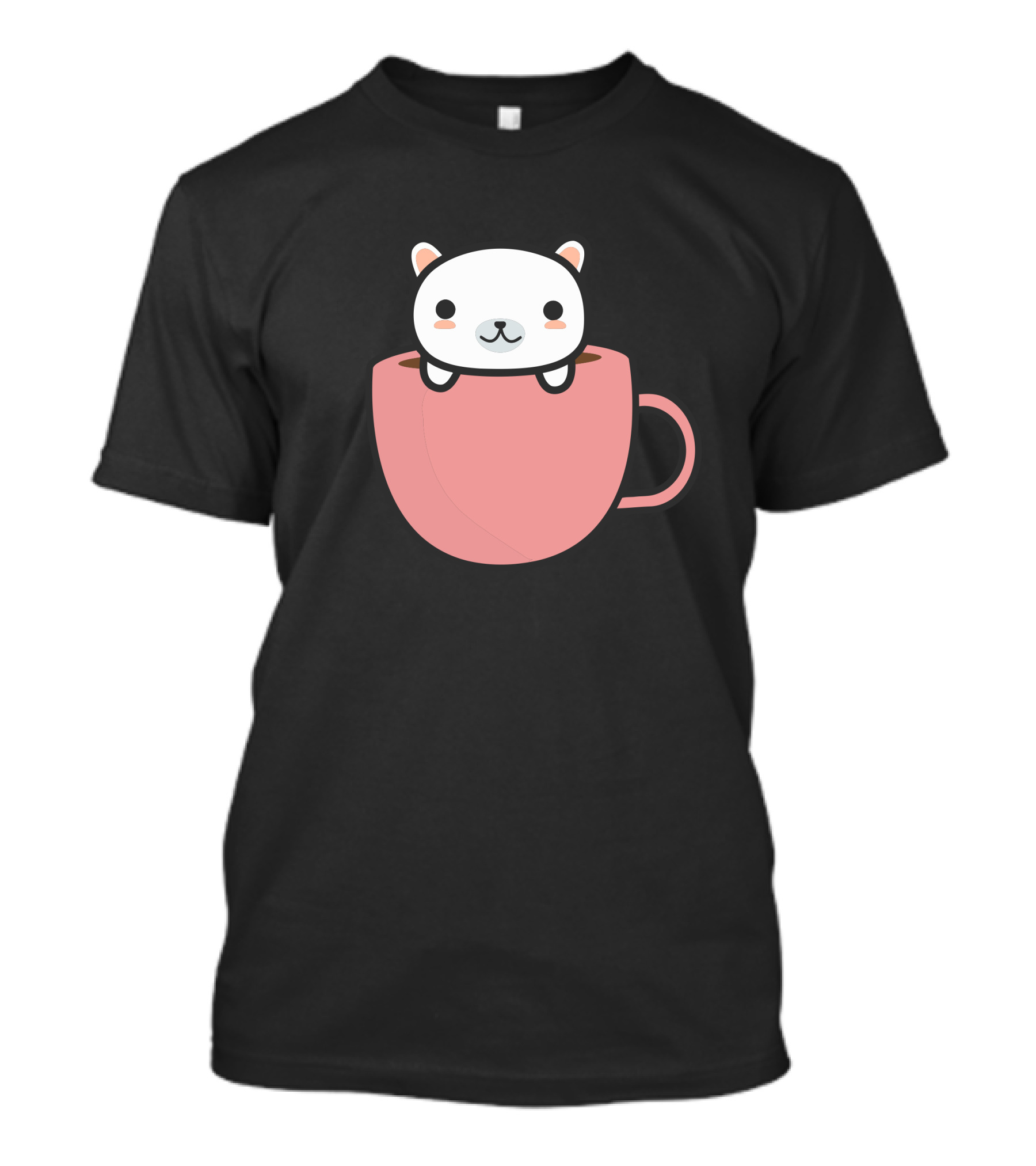 Cat In A Coffee Cup Adorable Kitty Peeking Out T-Shirt