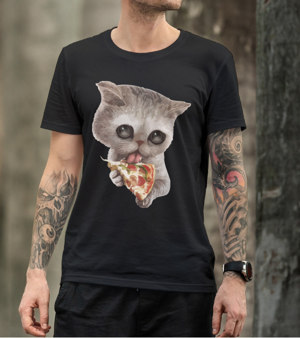 Cat Pizza Love T-Shirt