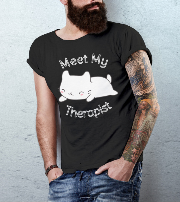 Meet My Therapist Cute Cat T-Shirt