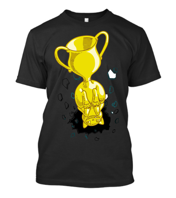 Catasstrophy Upside-Down Trophy With Cat Paw Prints T-Shirt