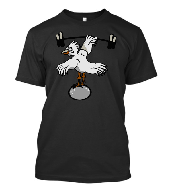 Chicken Balancing With Glasses And Lifting Weights T-Shirt