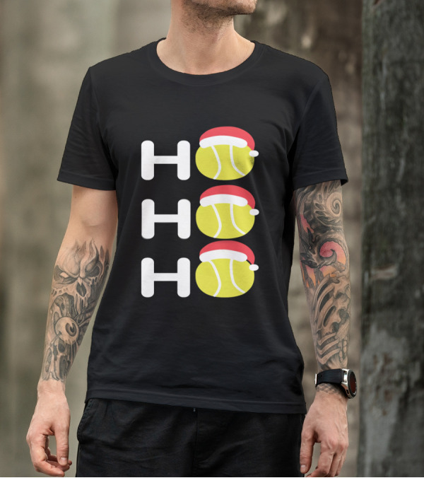 Ho Ho Ho Christmas Baseball Santa Hat Balls T-Shirt