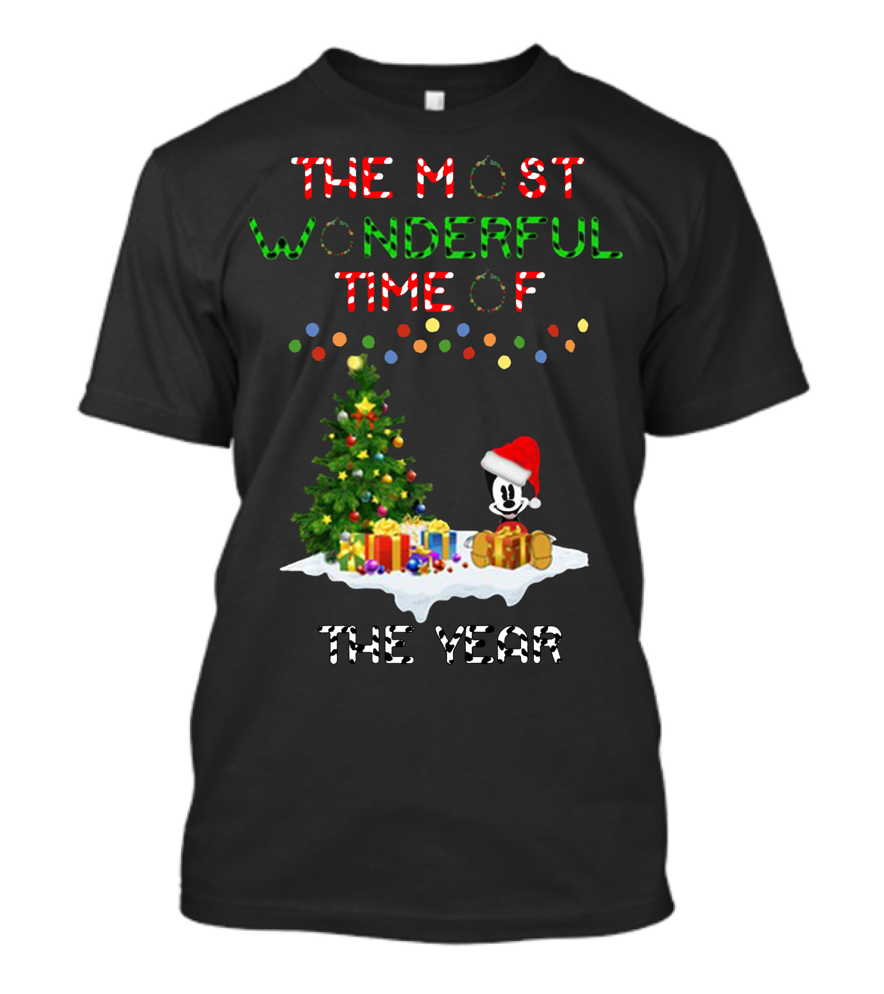 The Most Wonderful Time Of The Year Christmas Tree Santa Hat T-Shirt