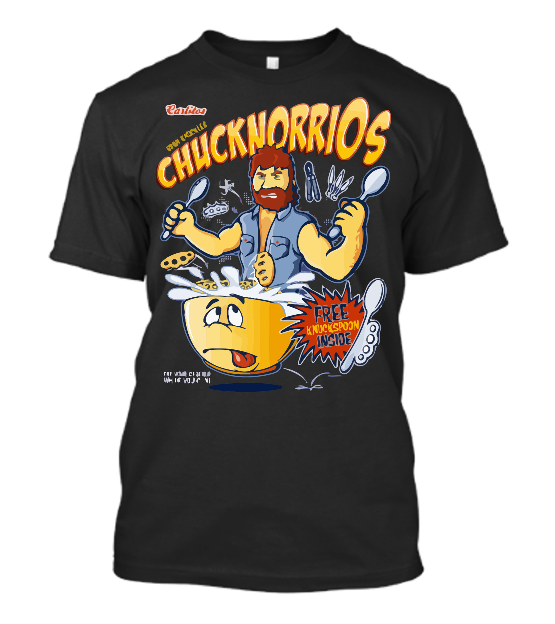 Carlio's Bowl Merciless Chucknorrios Free Knockspoon Inside T-Shirt