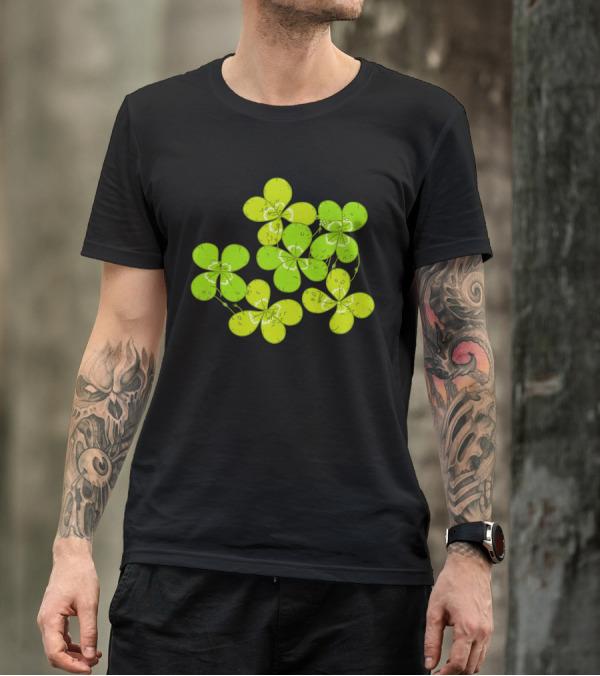 Clovers With Dewdrops Vector T-Shirt