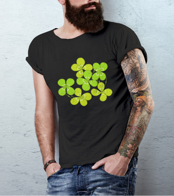 Clovers With Dewdrops Vector T-Shirt