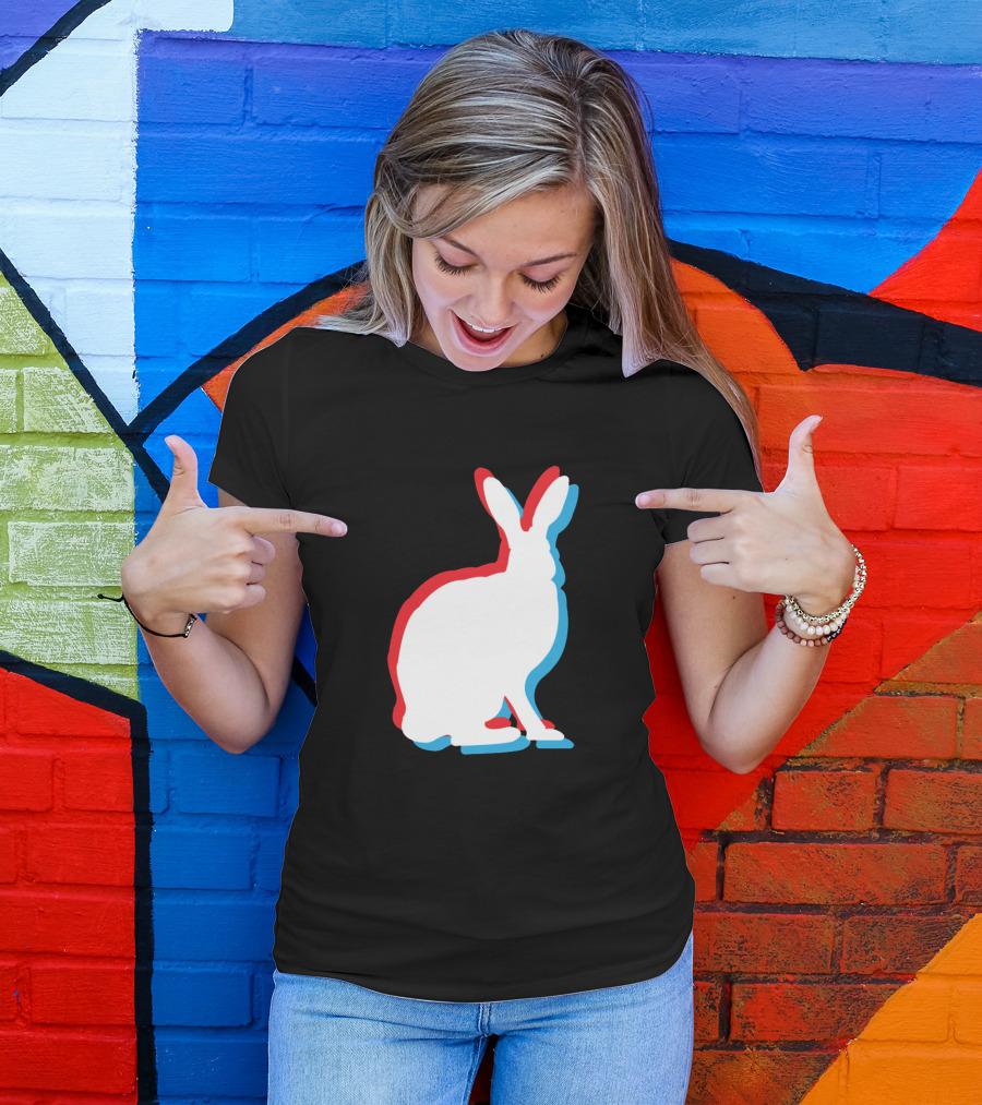 Easter Bunny 3D Movie Effect Color T-Shirt