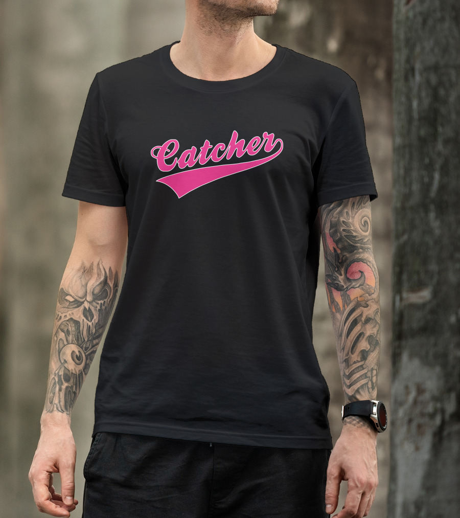 Catcher Gay Pride Baseball Script T-Shirt