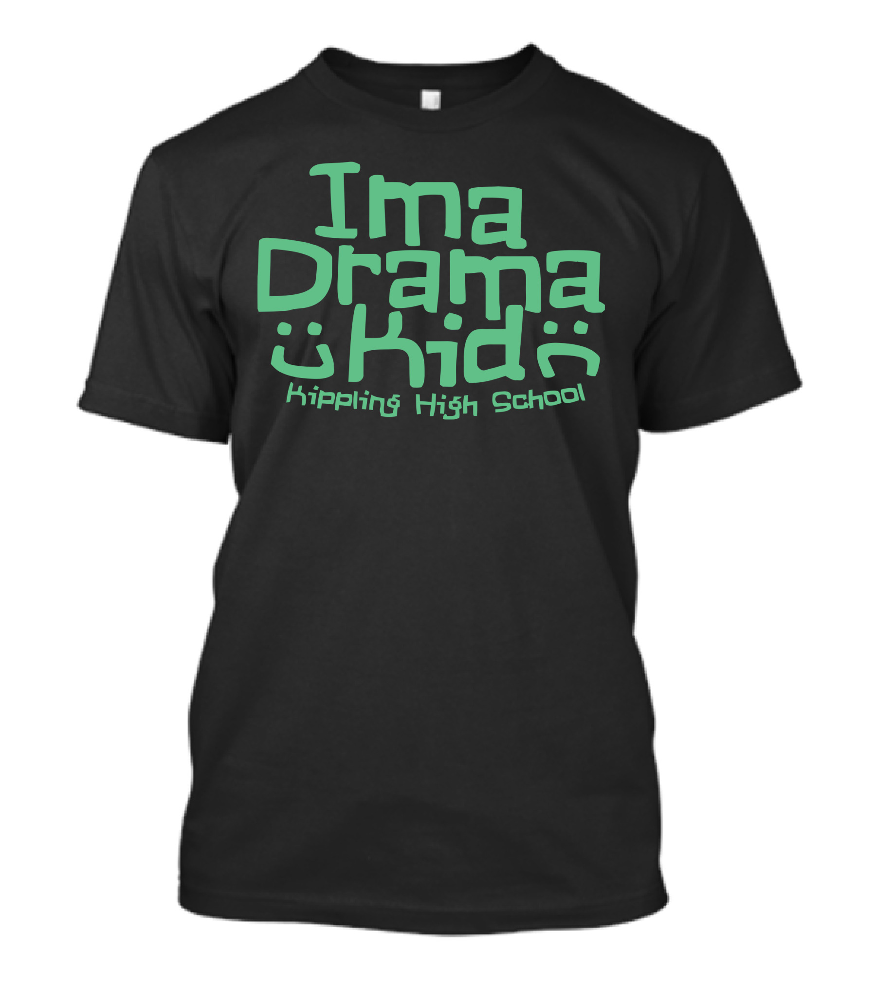 Ima Drama Kid Kippling High School Emoticon Style Typography T-Shirt