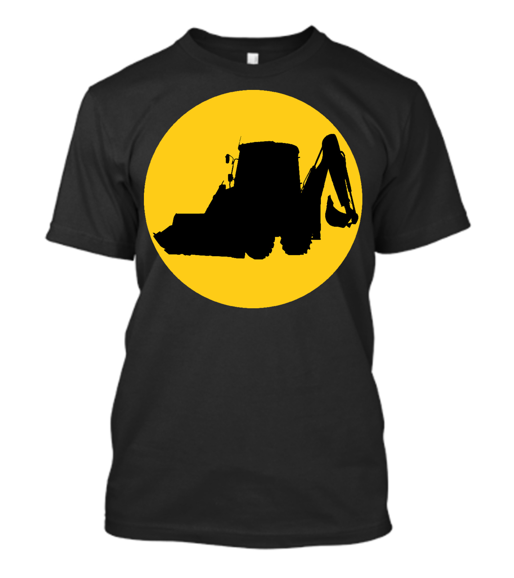 JCB Construction Equipment Backhoe Loader Icon Yellow Circle T-Shirt