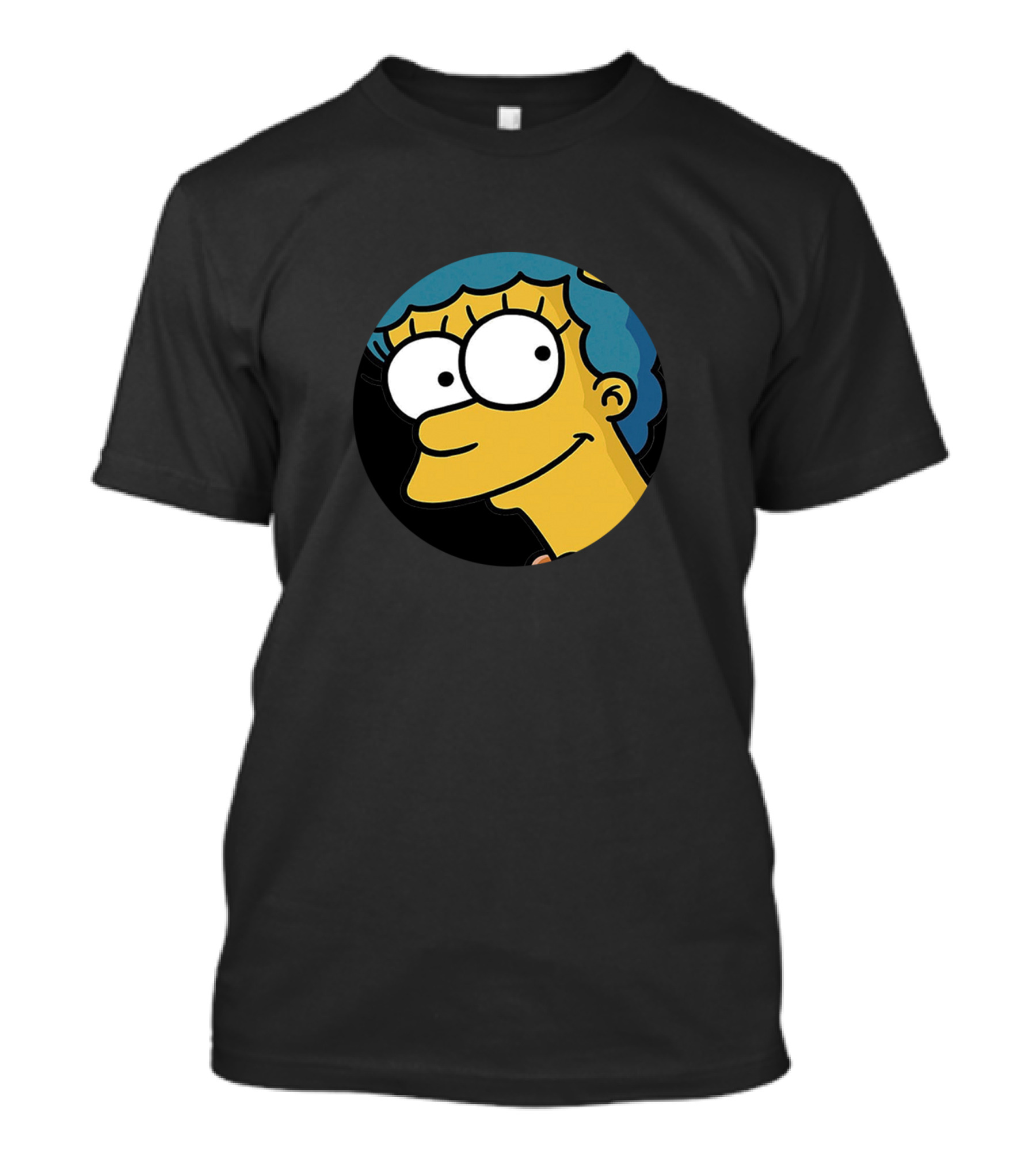 Meggie Blue-Haired Cartoon Character Head Close-Up T-Shirt