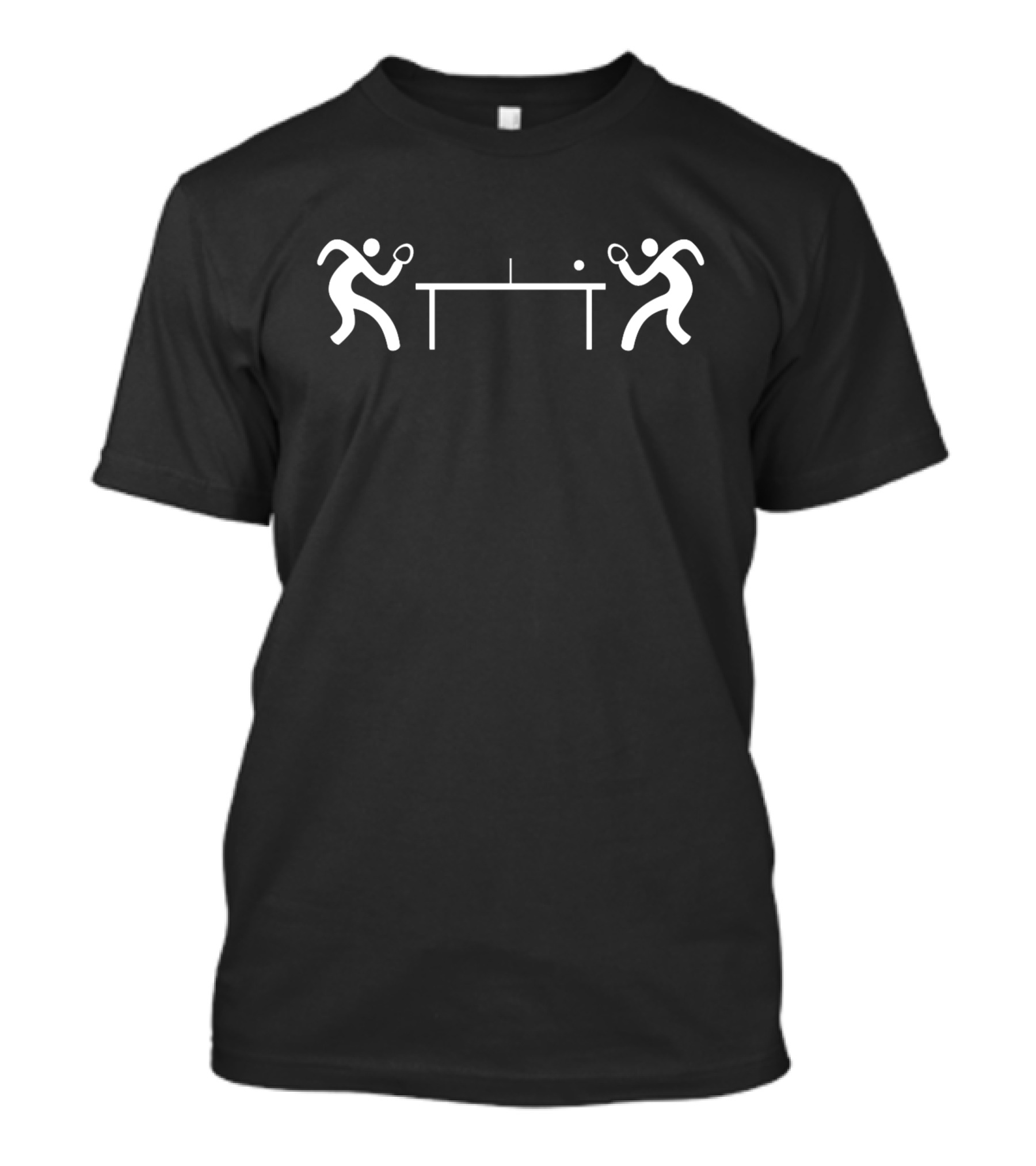 Stick Figures Playing Ping Pong Table Tennis Diagram T-Shirt
