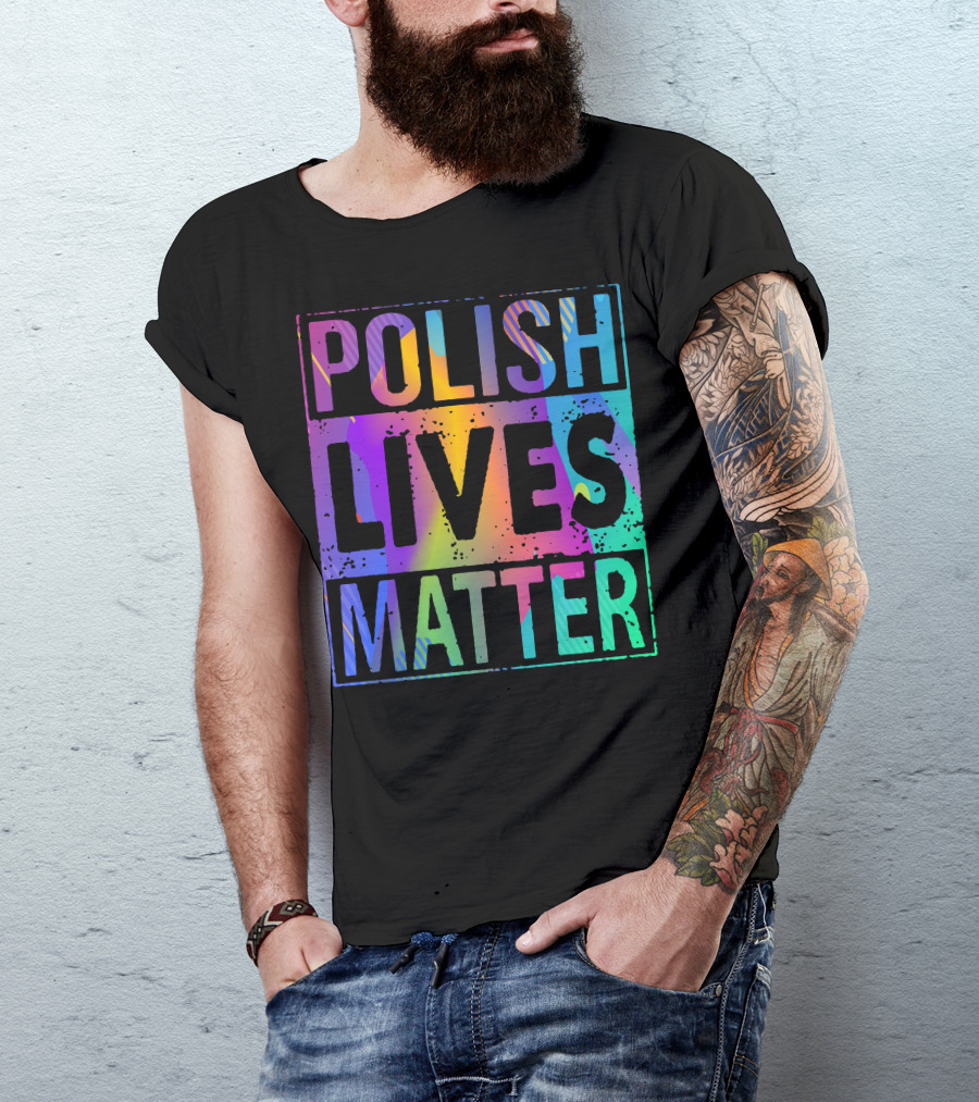 Polish Lives Matter Rainbow Gradient Text T-Shirt