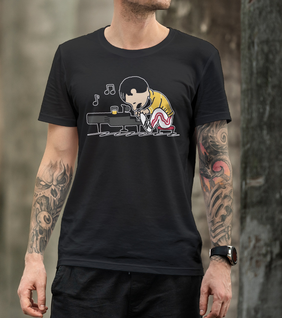 Queenuts Rock Piano Cartoon T-Shirt