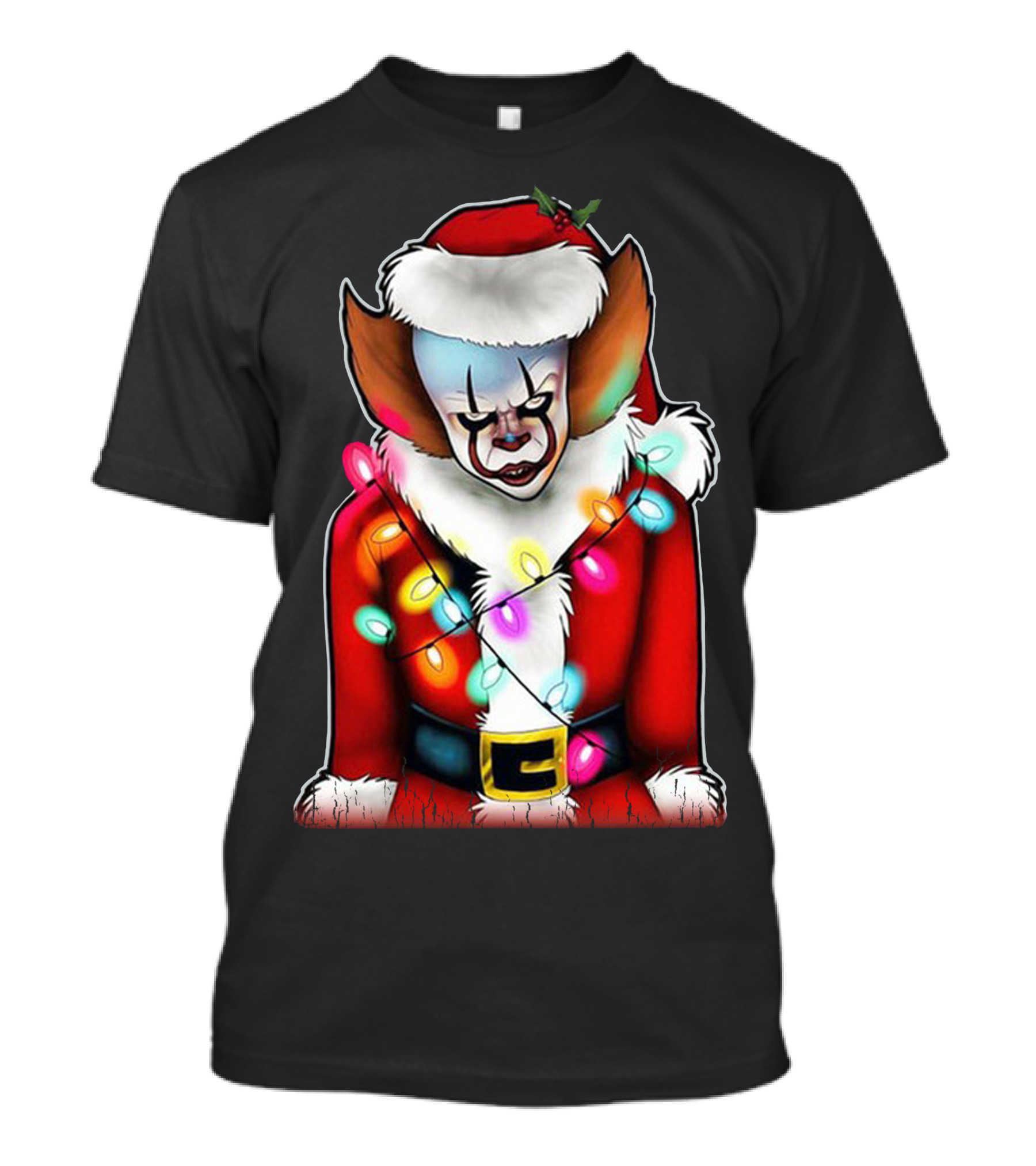 Santa Claus Pennywise Christmas Lights T-Shirt