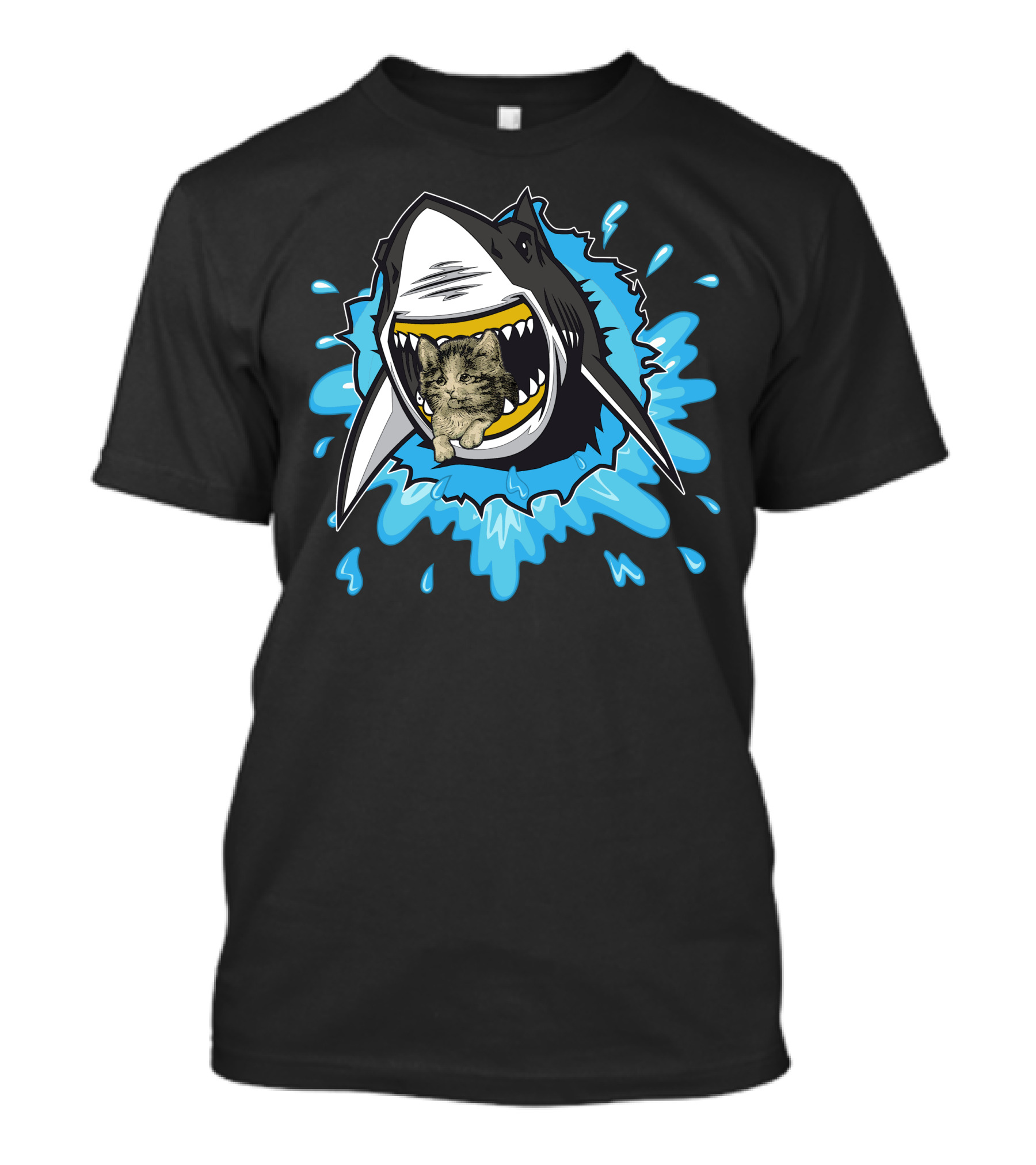 Shark And Cat Funny T-Shirt