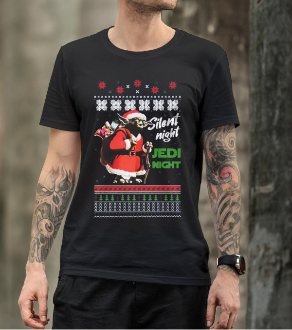 Silent Night Jedi Night Yoda Christmas T-Shirt