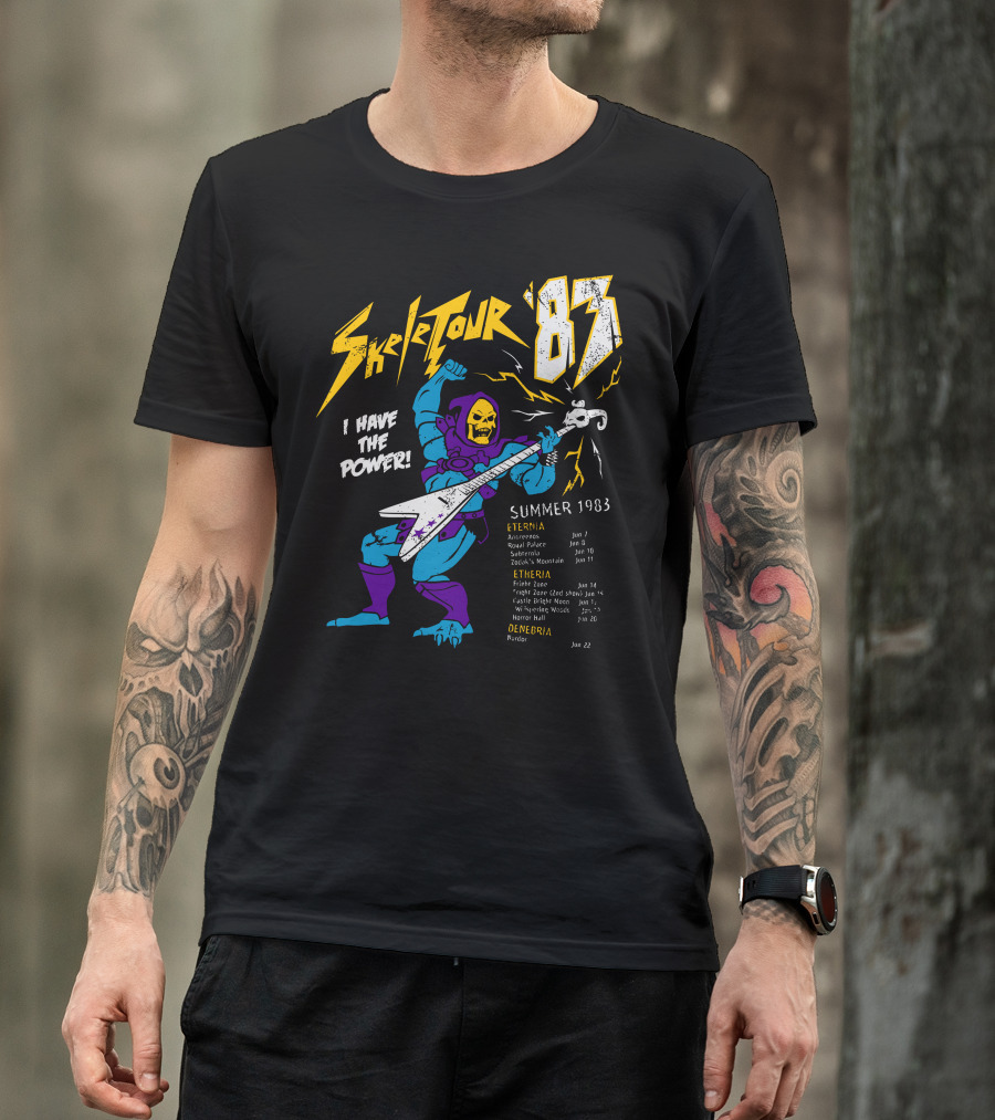 Skeletour '83 I Have The Power Summer 1983 Tour Dates Majestic Eternia With Skeletal Guitar Warrior T-Shirt