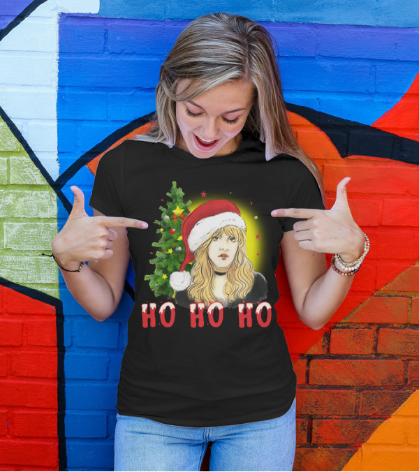 Stevie Nicks Ho Ho Ho Santa Christmas Tree T-Shirt