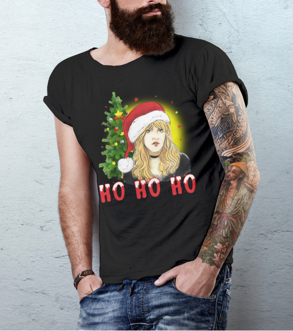 Stevie Nicks Ho Ho Ho Santa Christmas Tree T-Shirt