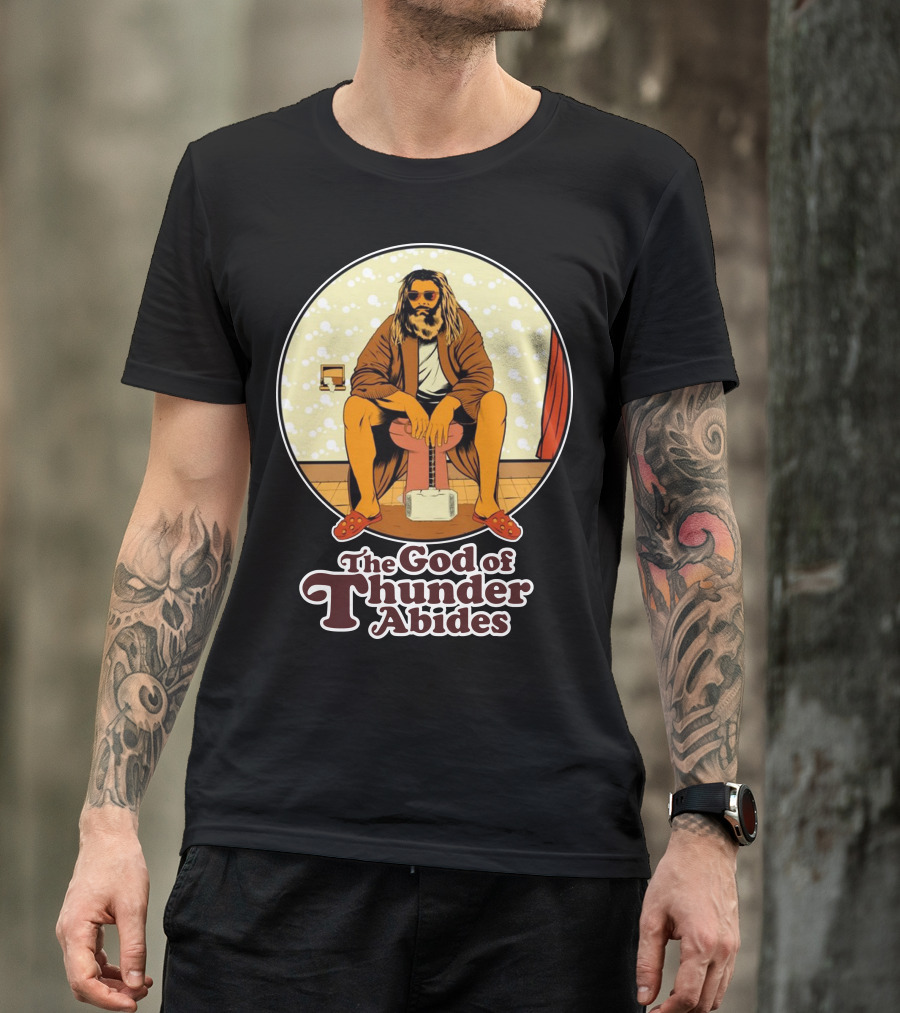 The God Of Thunder Abides In Bathrobe With Hammer And Red Sandals T-Shirt