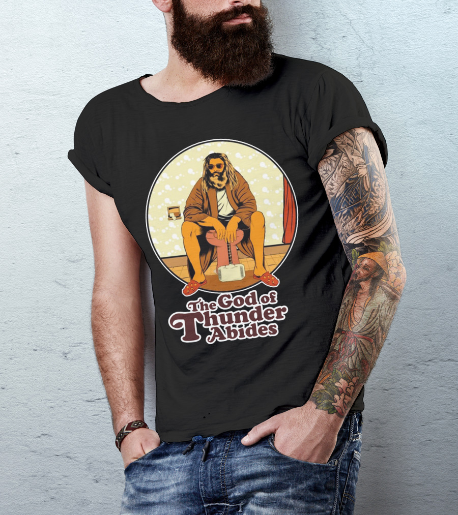 The God Of Thunder Abides In Bathrobe With Hammer And Red Sandals T-Shirt