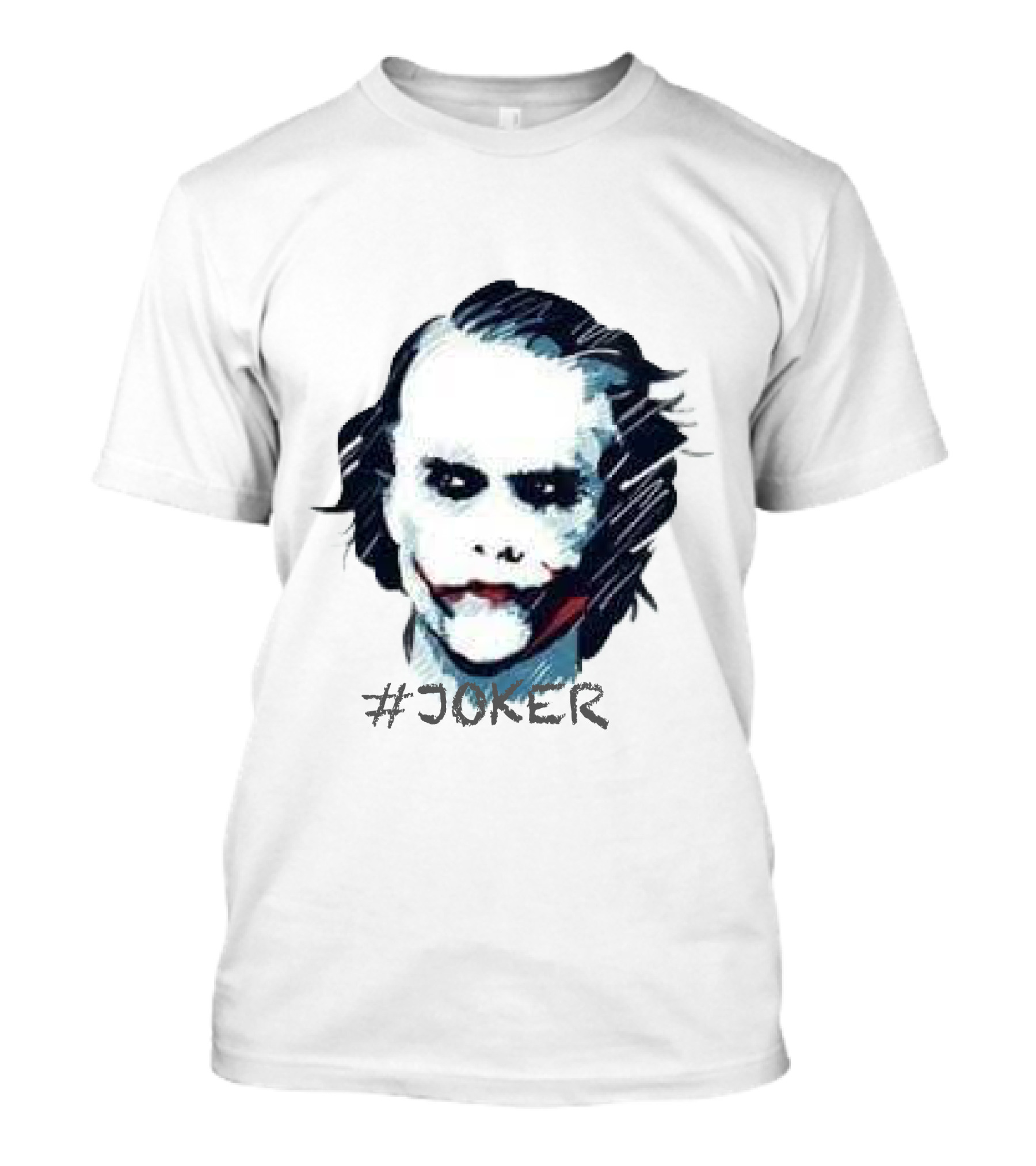 Joker Face With White Makeup And Red Lips T-Shirt