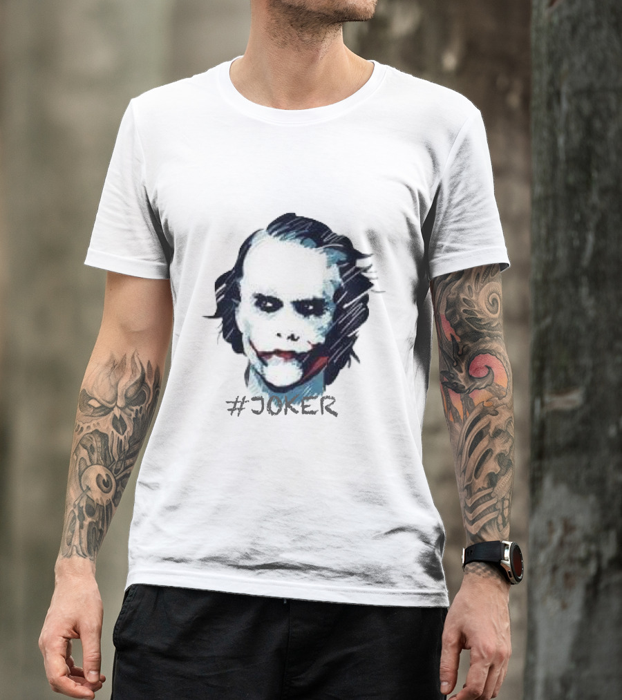 Joker Face With White Makeup And Red Lips T-Shirt