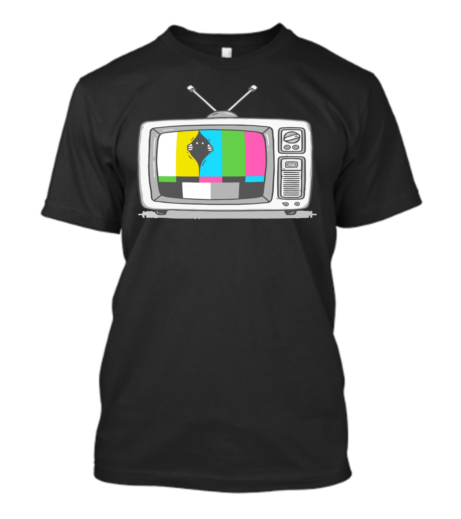 Vintage TV Screen Color Bars With Black And White Graphics T-Shirt