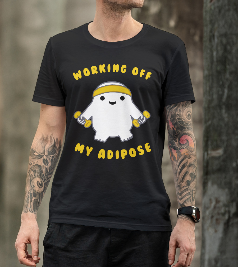 Working Off My Adipose Cute Exercise Alien With Dumbbells T-Shirt