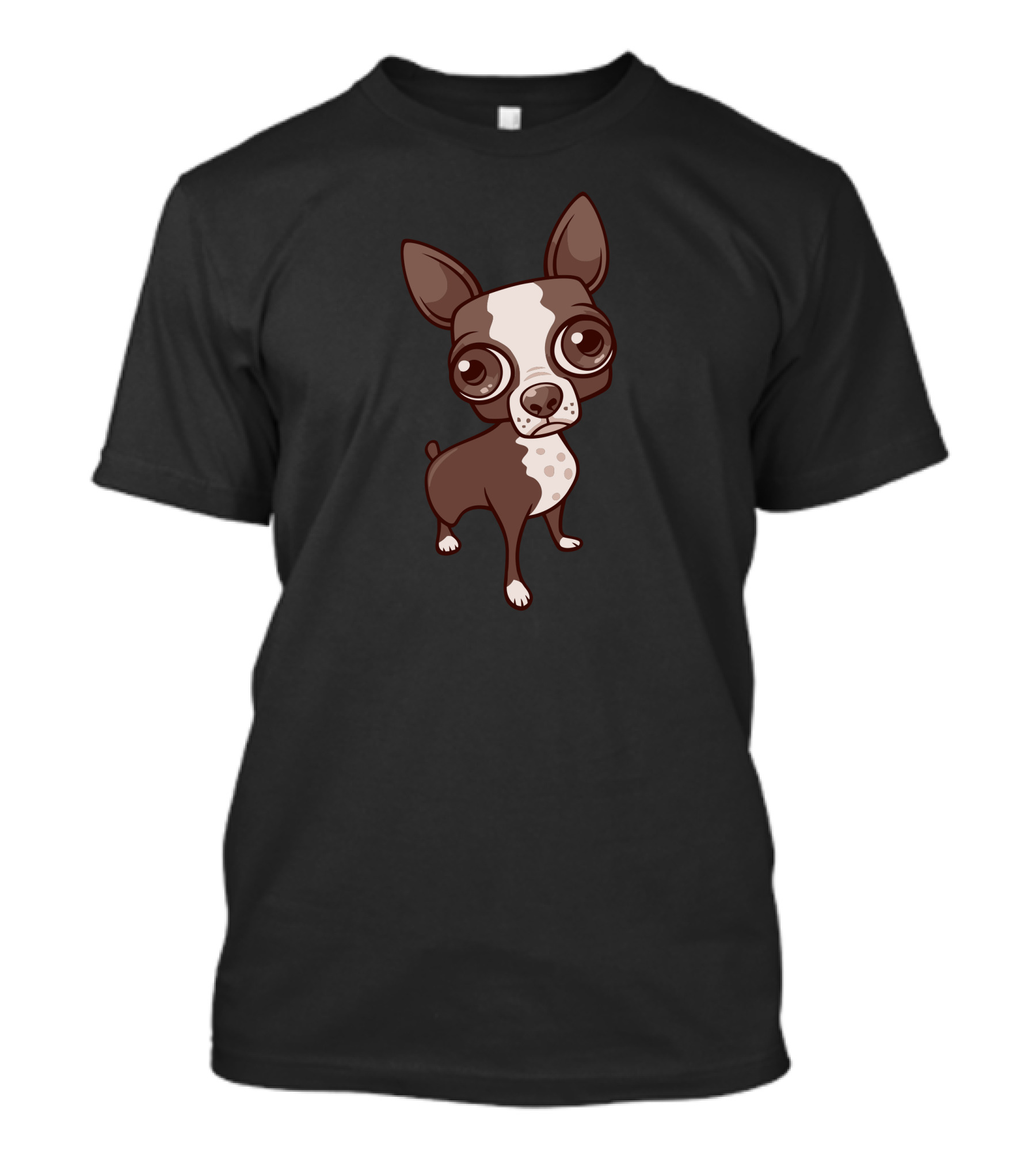 Zippy The Big-Eyed Boston Terrier Cartoon T-Shirt
