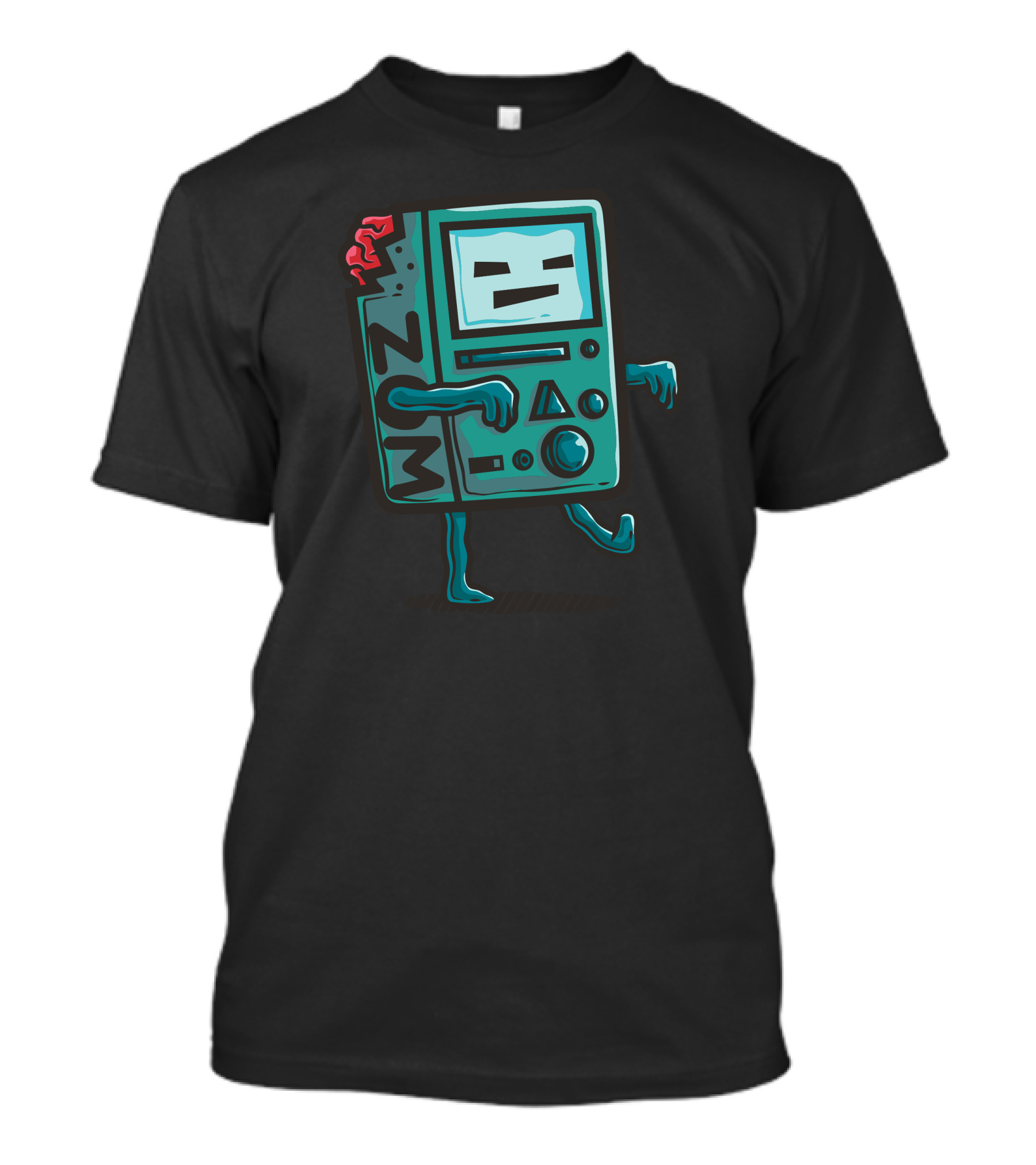 Zombified BMO Adventure Time Mashup With Gaming Console Elements T-Shirt