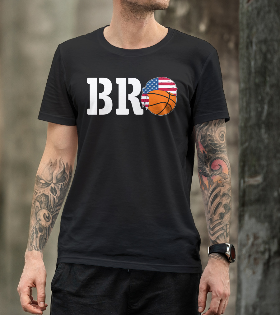 BRO Basketball USA Flag Bandana T-Shirt